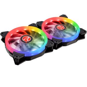 Ventilator Raijintek IRIS 14 Rainbow RGB LED Fan, 2pcs set including Controller - 140mm