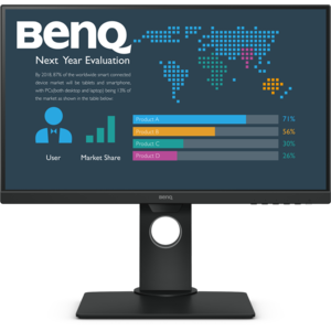 Monitor BenQ BL2480T, 23.8", IPS, Full HD, VGA, HDMI, DisplayPort, 5 ms, Difuzoare, Negru