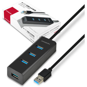 Hub AXAGON Hub USB HUE-S2BL 4x USB3.0 Charging Hub, cablu 120 cm, port incarcare Micro USB