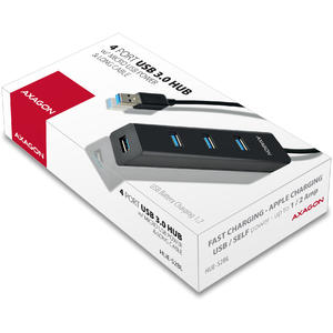 Hub AXAGON Hub USB HUE-S2BL 4x USB3.0 Charging Hub, cablu 120 cm, port incarcare Micro USB