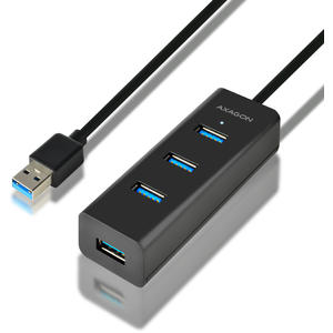 Hub AXAGON Hub USB HUE-S2BL 4x USB3.0 Charging Hub, cablu 120 cm, port incarcare Micro USB