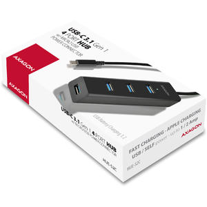 Hub AXAGON Hub USB HUE-S2C, 4x USB3.0, Charging Hub, Conector incarcare MicroUSB , Tip C