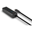 Hub USB HUE-S2C, 4x USB3.0, Charging Hub, Conector incarcare MicroUSB , Tip C