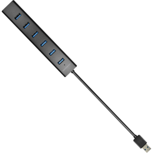 Hub AXAGON HUE-SA7BP, 7x USB3.0, Aluminiu, Charging Hub,  include adaptor alimentare, Negru