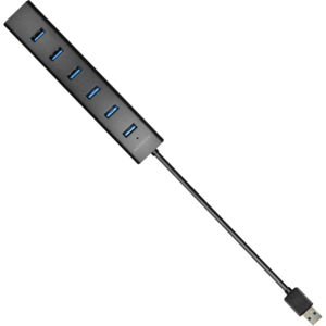 Hub AXAGON Hub USB HUE-SA7BP, 7x USB3.0, Aluminiu, Charging Hub,  include adaptor alimentare, Negru