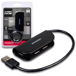 Hub AXAGON Hub USB HUE-X4B, 4x USB2.0,  Negru