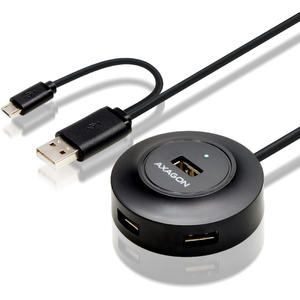 Hub AXAGON HUE-X6GB, 4x USB2.0, Hub, cablu 80 cm,  Micro USB OTG, negru
