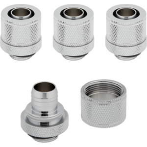 Corsair Set 4 Fitting-uri Compresie Hydro X Series XF Compression 10/13mm (3/8" / 1/2") ID/OD, Chrom