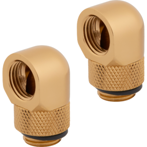 Corsair Pachet 2 adaptoare rotative 90 grade Hydro X Series 90° Rotary Adapter Twin Pack, Auriu