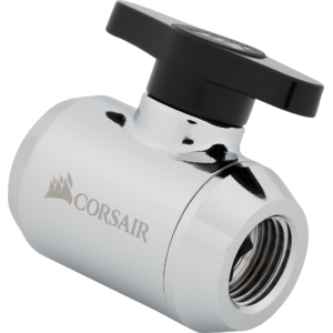 Corsair Valva cu robinet Hydro X Series XF Ball Valve Chrom pentru Watercooling