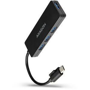 Hub AXAGON Hub USB HUE-G1C, 4x USB3.2 Gen 1, Hub Subtire,  Cablu USB Tip C 14 cm