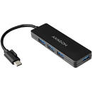 Hub USB HUE-G1C, 4x USB3.2 Gen 1, Hub Subtire,  Cablu USB Tip C 14 cm