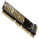 Adaptor NVME PCEM2-1U, PCI-E 3.0 16x - M.2 SSD NVMe, SSD pana la 80 mm, low profile 1U