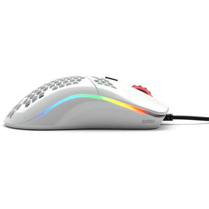 Glorious Mouse Gaming  Model O, RGB, 12000 DPI, 68g, 6 butoane, Alb Lucios