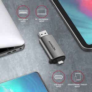 AXAGON Cititor carduri CRE-SAC, USB 3.2 Gen1 Tip C+Tip A la SD/microSD