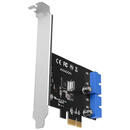 PCEU-034VL, Adaptor PCI-e la 4x intern USB3.0 19pin, UASP VIA + LP