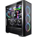 Ponos MS Midi-Tower - Sticla Temperata, Plasa Metalica, Negru
