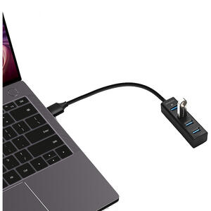 Hub AXAGON HUE-M1A, 4x USB3.2 Gen 1, MINI hub, metalic, Cablu USB-A 20 cm