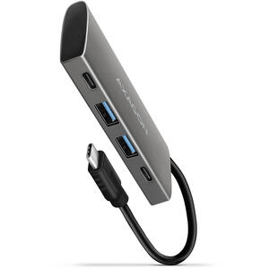 Hub AXAGON Hub USB HMC-4G2, 2x USB-A + 2x USB-C, USB-C 3.2 Gen 2 10Gbps hub, Cablu USB-C 13 cm