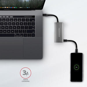 Hub AXAGON HMC-4G2, 2x USB-A + 2x USB-C, USB-C 3.2 Gen 2 10Gbps hub, Cablu USB-C 13 cm