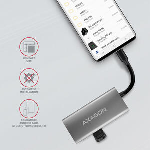 Hub AXAGON HMC-4G2, 2x USB-A + 2x USB-C, USB-C 3.2 Gen 2 10Gbps hub, Cablu USB-C 13 cm