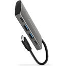 Hub USB HMC-4G2, 2x USB-A + 2x USB-C, USB-C 3.2 Gen 2 10Gbps hub, Cablu USB-C 13 cm