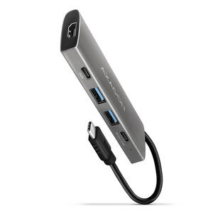 Hub AXAGON Hub USB HMC-5G2, 2x USB-A + 2x USB-C + HDMI, USB-C 3.2 Gen 2 10Gbps, PowerDelivery 60W, Cablu USB-C 13 cm
