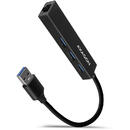 Hub USB HMA-GL3A, 3x USB-A + Gigabit LAN, USB3.2 Gen 1 hub, metalic, Cablu USB-A 20 cm