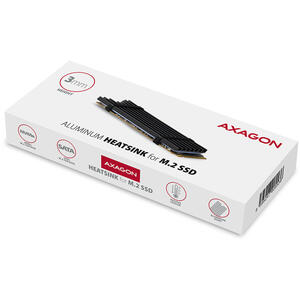 AXAGON Cooler Pasiv CLR-M2L3, Pentru M.2 SSD, Suport SSD 80 mm, Aluminiu, paduri termice silicon incluse, inaltime 3mm