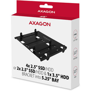 AXAGON Bracket RHD-435, Pentru montarea a 4 HDD/SSD 2.5" HDD  sau 2x 2.5" HDD/SSD si 1x 3.5" HDD in slot de 5,25"