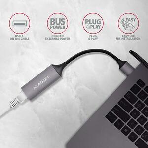 AXAGON Adaptor retea ADE-TR, USB3.2 Gen 1 Tip A la RJ-45, Metalic, Gri