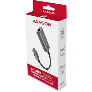 AXAGON ADE-TR Adaptor retea USB3.2 Gen 1 Tip A la Gigabit Ethernet 10/100/1000, Metalic, Gri