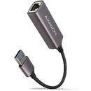 Adaptor retea ADE-TR, USB3.2 Gen 1 Tip A la RJ-45, Metalic, Gri