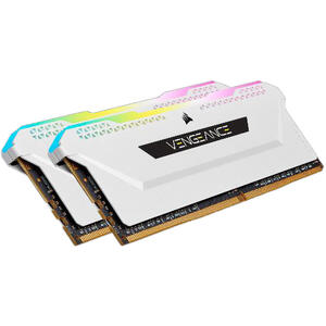 Corsair Memorie DDR4, 16GB, KIT 2x8GB, 3600MHz, C18, 1.35V, Alb, RGB, VENGEANCE PRO SL