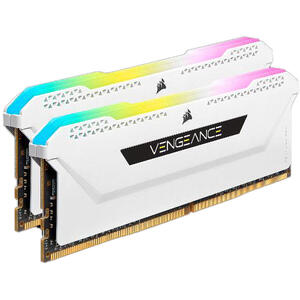 Corsair Memorie DDR4, 16GB, KIT 2x8GB, 3600MHz, C18, 1.35V, Alb, RGB, VENGEANCE PRO SL
