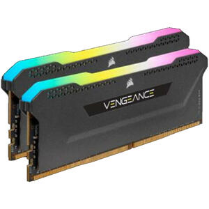 Corsair Memorie DDR4, 16GB, KIT 2x8GB, 3200MHz, C16, 1.35V, Negru, RGB, VENGEANCE PRO SL