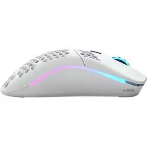 Glorious PC Gaming Race Mouse Model O Wireless, 19000 DPI, 69 grame, 6 butoane, Alb mat