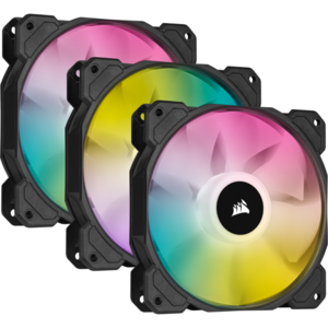 Ventilator Corsair SP120 RGB ELITE Performance 120mm PWM Triple Fan Kit with iCUE Lighting Node CORE