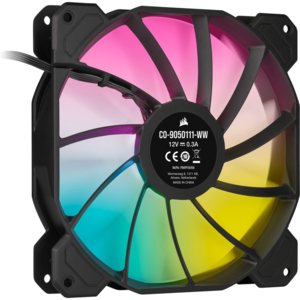 Ventilator Corsair iCUE SP140 RGB ELITE Performance 140mm PWM, kit 2 buc, include Lighting Node CORE, Negru