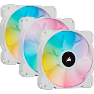 Ventilator Corsair SP120 RGB ELITE Performance 3x120mm White PWM Triple Fan Kit with iCUE Lighting Node