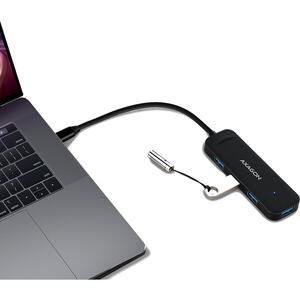 Hub USB AXAGON HUE-L1C, 4x USB 3.2 Gen 1, TRAVEL hub, Cablu USB-C 20 cm