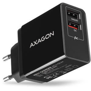 AXAGON ACU-QS24, Alimentator retea Smart 5V 1,2A + 1x QC3.0, 24W, negru