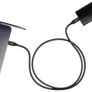 AXAGON Cablu USB-C  la USB-C 3.2 Gen 2, 2m, PD 100W, 5A, 4K HD, Aluminiu, Impletit, Negru