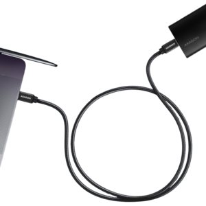 AXAGON Cablu de date BUCM32-CM20AB,  USB-C la USB-C 3.2 Gen 2, 2m, PD 100W, 5A, 4K HD, Impletit, Negru
