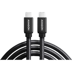 AXAGON Cablu USB-C la USB-C 3.2 Gen 1, 1m, PD 60W, 3A, Aluminiu, Impletit, Negru