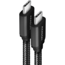 Cablu de date BUCM3-CM15AB, USB-C la USB-C 3.2 Gen 1, 1.5m, PD 60W, 3A, Aluminiu, Impletit, Negru