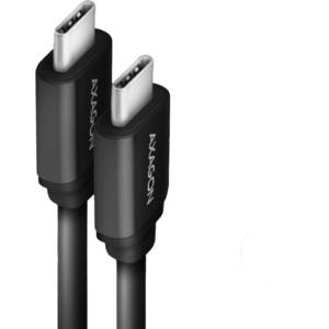 AXAGON Cablu Twister USB-C la USB-C, 0.6m, USB 2.0, 3A, 0.6m, Aluminiu, Negru