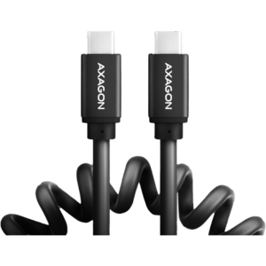 AXAGON Cablu de date BUCM-CM10TB, Twister USB-C la USB-C, 0.6m, USB 2.0, 3A, 0.6m, Aluminiu, Negru