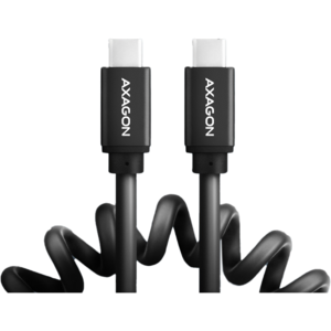 AXAGON Cablu Twister USB-C la USB-C, 0.6m, USB 2.0, 3A, 0.6m, Aluminiu, Negru