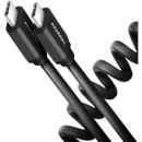 Cablu de date BUCM-CM10TB, Twister USB-C la USB-C, 0.6m, USB 2.0, 3A, 0.6m, Aluminiu, Negru
